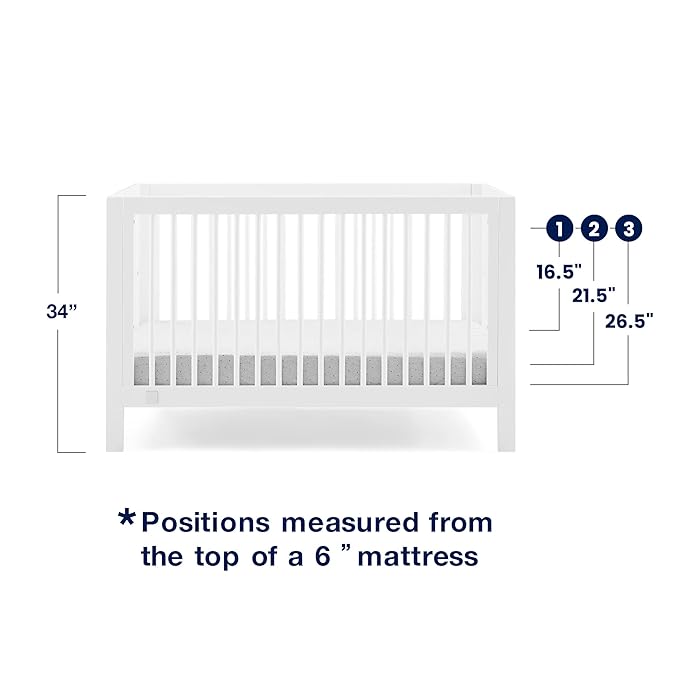 GAP babyGap Charlie 6-in-1 Convertible Crib - Greenguard Gold Certified, Bianca White