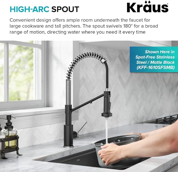 KRAUS Bolden 2-in-1 Commercial Style Pull-Down Single Handle Water Filter Kitchen Faucet for Reverse Osmosis or Water Filtration System in Brushed Brass, KFF-1610BB