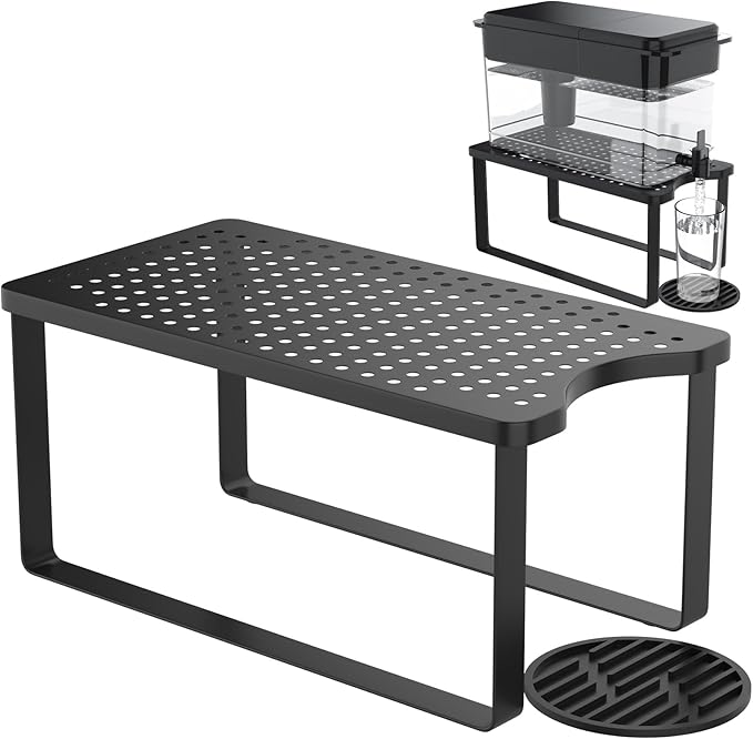 Water Filter Dispenser Stand with Drip Tray - 7.7''W x 14.6''D x 6.7''H, Metal Stand Designed For Brita Water Filter, Compatible with ZeroWater, PUR, Waterdrop etc.