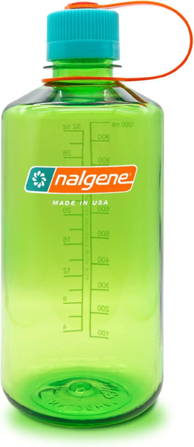 Nalgene Tritan Narrow Mouth BPA-Free Water Bottle, Pear, 32 oz