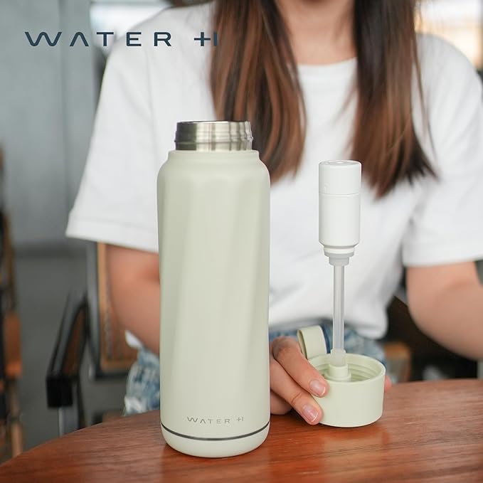 PureSip Vita Smart Water Bottle: BPA-Free Insulated Stainless Steel Bottle, Bluetooth Intake Smart Tracker & Reminder to Drink with Filter & Straw, Ideal Gift for Dad(18 oz)