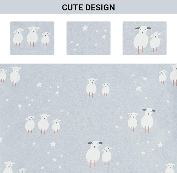 Baby Tags Security Blanket, Sensory Soothing Blanket with Tags,Dotted Backing Taggies Blanket for 3-12 Months Boys and Girls. (Sheep)