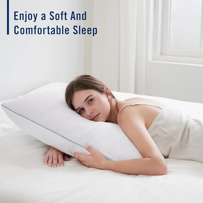 Bed Pillows for Sleeping 2 Pack, King Size Pillows Set of 2,Down Alternative Filling, Pillow for Back, Stomach or Side Sleepers Grey