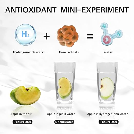 Hydrogen Water Cup, Portable Hydrogen Water Ionizer Machine Hydrogen Water Generator with New PEM and SPE Technology Hydrogen Rich Water Bottle Glass Health Cup Balanced PH Water Ionizer