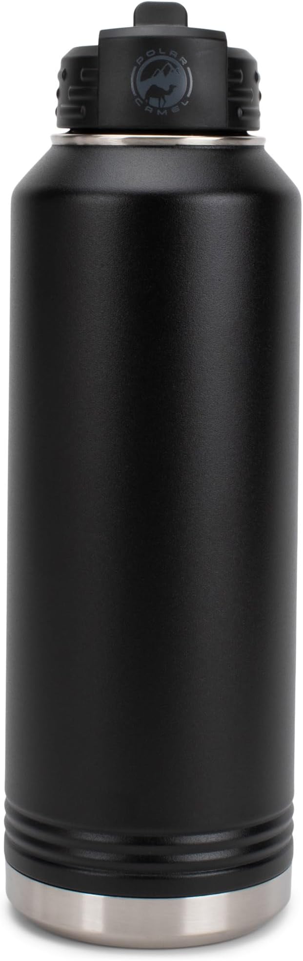 Elanze Designs Dog Dad Pawprint Black 32 ounce Stainless Steel Water Bottle With Straw