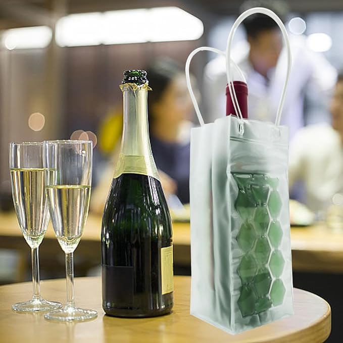 Wine Cooler Bag, Ice Bag for Wine Beer Bottle (2 Pack) Instant Cooling and Keeps Your Drink Cold Keep Cool and Chill Champagne Wine (Teal (2 Pack))