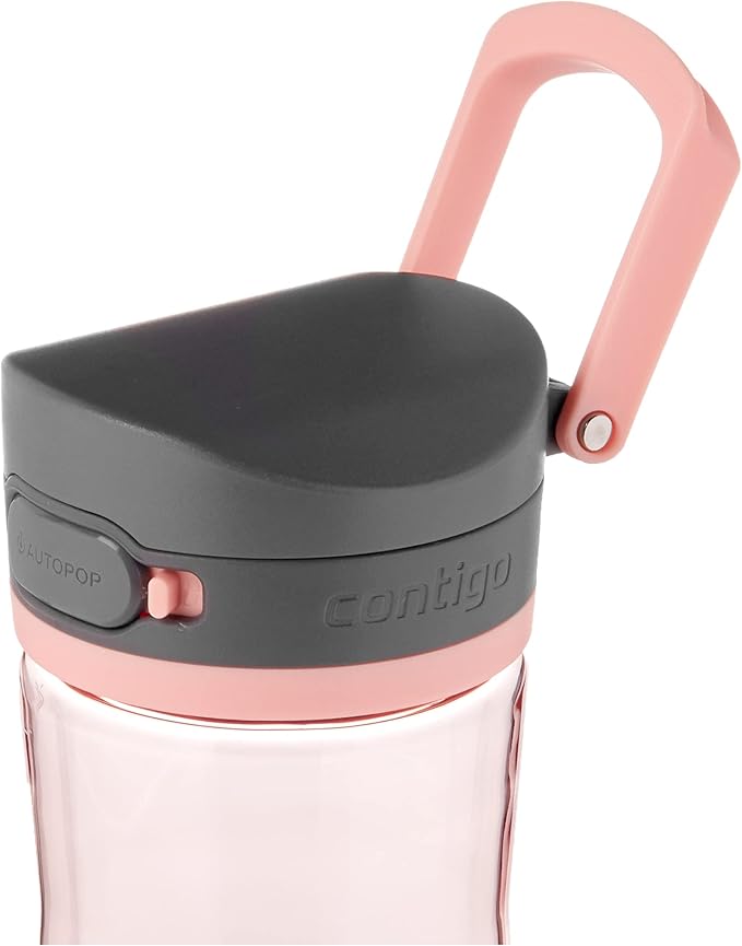 Contigo Jackson 2.0 BPA-Free Plastic Water Bottle with Leak-Proof Lid, Juniper; Pink Lemonade, 24oz, 2-Pack