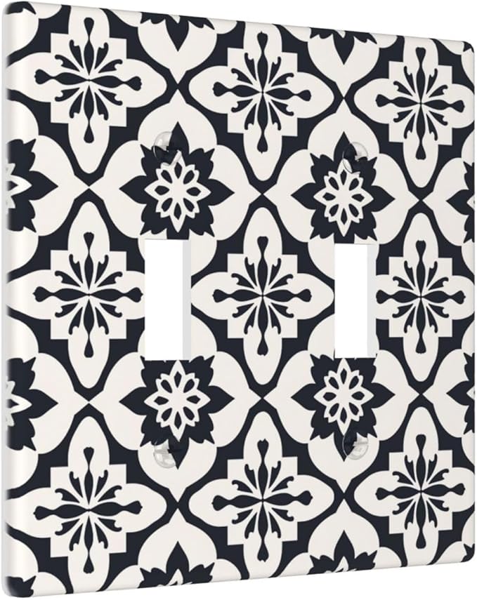 Black And White Funny Plastic Wall Plate Decorative Double Toggle Light Switch Cover For Women Girls Bedroom Kitchen Living Room