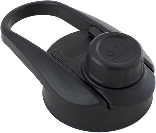 Simple Modern Chug Sports Lid - Fits All Summit and Hydro Flask Water Bottle Wide Mouth Sizes - Insulated Leakproof Handle Cap for 10, 12, 14, 16, 18, 20, 22, 24, 32, 40, 64 & 84 oz - Midnight Black