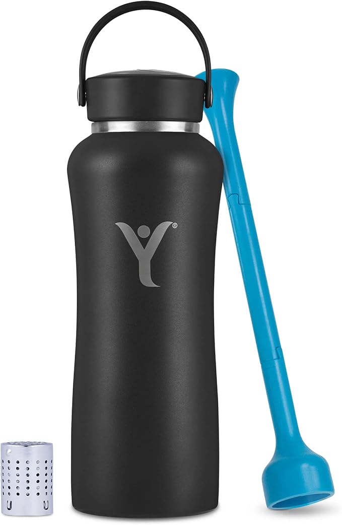 DYLN Alkaline Water Bottle | Portable Hydrogen Water Bottle Creates Hydrogen-Rich Water up to 9.5 pH | Vacuum Insulated Stainless Steel Keeps Water Cold for 24 Hours