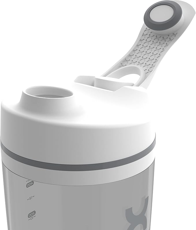 Promixx Original Shaker Bottle - Battery-powered for Smooth Protein Shakes - BPA Free, 20oz Cup (White)