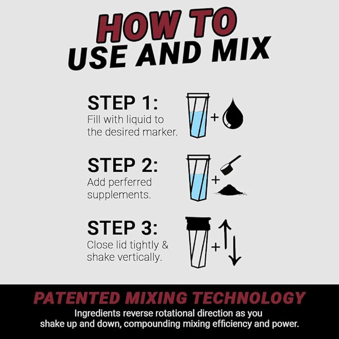 HELIMIX 2.0 Vortex Blender Shaker Bottle Holds upto 28oz | No Blending Ball or Whisk | USA Made | Portable Pre Workout Whey Protein Drink Shaker Cup | Mixes Cocktails Smoothies Shakes | Top Rack Safe