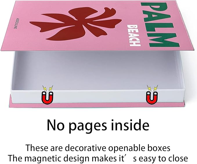Preppy Room Decor Aesthetic Coffee Table Books Decor Preppy Books Miami Book Ddecorative Books for Home Decor Set of 3 Fake Books for Decoration (Red)