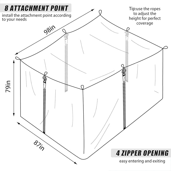 Mengersi Mosquito Net for Bed Canopy with Zipper,Canopy Bed Curtains Single Full,Queen King Size Bed,Mosquito Netting for Patio,Camping,Bug Net for Camping,White