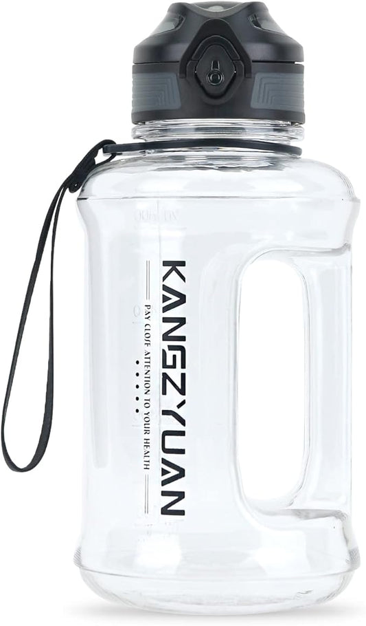 Mini Gallon Kids Water Bottle - 23oz, Small Durable for School, BPA-Free, Tritan, Leak-Proof, Wide-Mouth, Sports, & Outdoors - Designs for Boys & Girls (White)