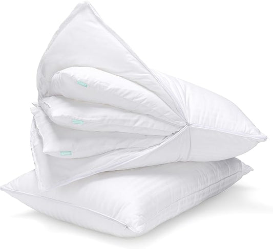 EverSnug Goose Feather Adjustable Layer Pillows for Sleeping - Set of 2, Cooling, Luxury Pillows for Back, Stomach or Side Sleepers (King (Pack of 2))