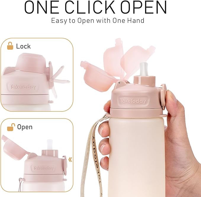 Collapsible Water Bottles 20oz, Leak Proof, BPA-Free, Foldable Silicone Travel Water Bottle with Straw Strap for Cycling, Hiking, Outdoors