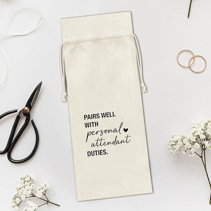 Personal Attendant Wine Bag Officiant Personal Attendant Proposal Gifts Wine Gift Bag for Brides Assistant Bridesmaid Bridesmaids Wedding Bridal Shower Party