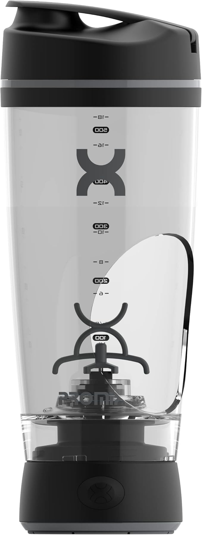 Promixx Original Shaker Bottle - Battery-powered for Smooth Protein Shakes - BPA Free, 20oz Cup (Black)