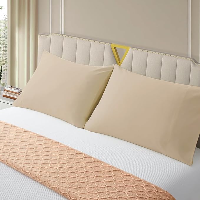 Microfiber Pillowcase 2 Pack Toddler Pillow Case 14x20 Comfortable Not Shrink Soft Pillow Cases Khaki Pillow Covers Envelope Style