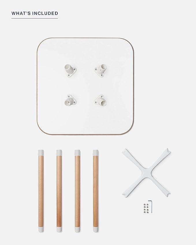 Lalo The Play Table, Wooden Preschool Table and Kids Activities Table with Easy to Clean Surface - Quick & Easy Set Up - Safe and Secure, 23 ⅝ x 23 ⅝ x 19 ⅛ in - Coconut