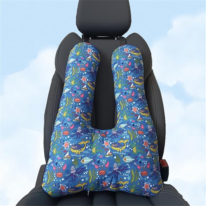 Car Travel Pillow for Kids Adults Soft Neck Pillow Head and Body Support Pillow Breathable Seat Pillow Car Aircraft Travel Pillow Neck Support Pillow Cushion for Long Journey Travel Accessories