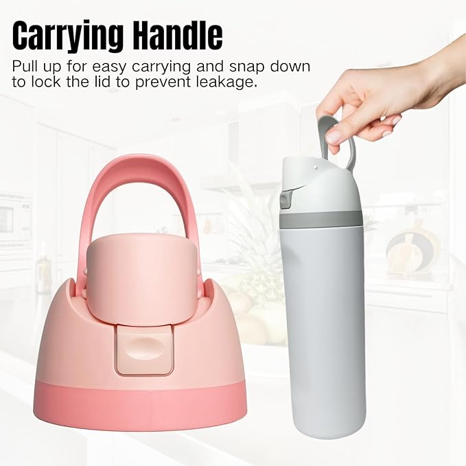 Replacement Cap for Owala Freesip, One Button Water Bottle Top Replacement Cap Compatible with Owala Cup, Replacement Accessories for Owala Free Sip 16oz 24oz 32oz 40oz, BPA-Free No Leak, Pink