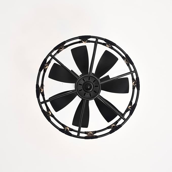 Lutz 16 Inch Matte Black and Gold Modern Fandelier