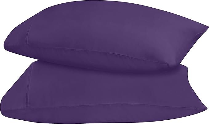 Utopia Bedding Queen Pillow Cases - 2 Pack - Envelope Closure - Soft Brushed Microfiber Fabric - Shrinkage and Fade Resistant Pillow Covers 20 X 30 Inches (Queen, Egg Plant)