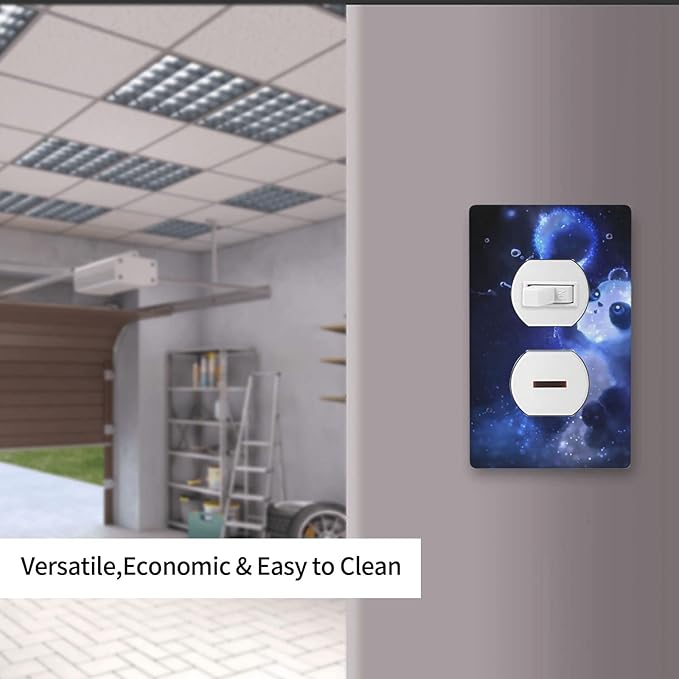 Cute Baby Panda Light Switch Cover Wall Plate Decorative 1 Gang Single Duplex Outlet Covers Blue for Farmhouses Bathrooms Duplex Electrical Receptacle Covers 2.76 x 4.5 in