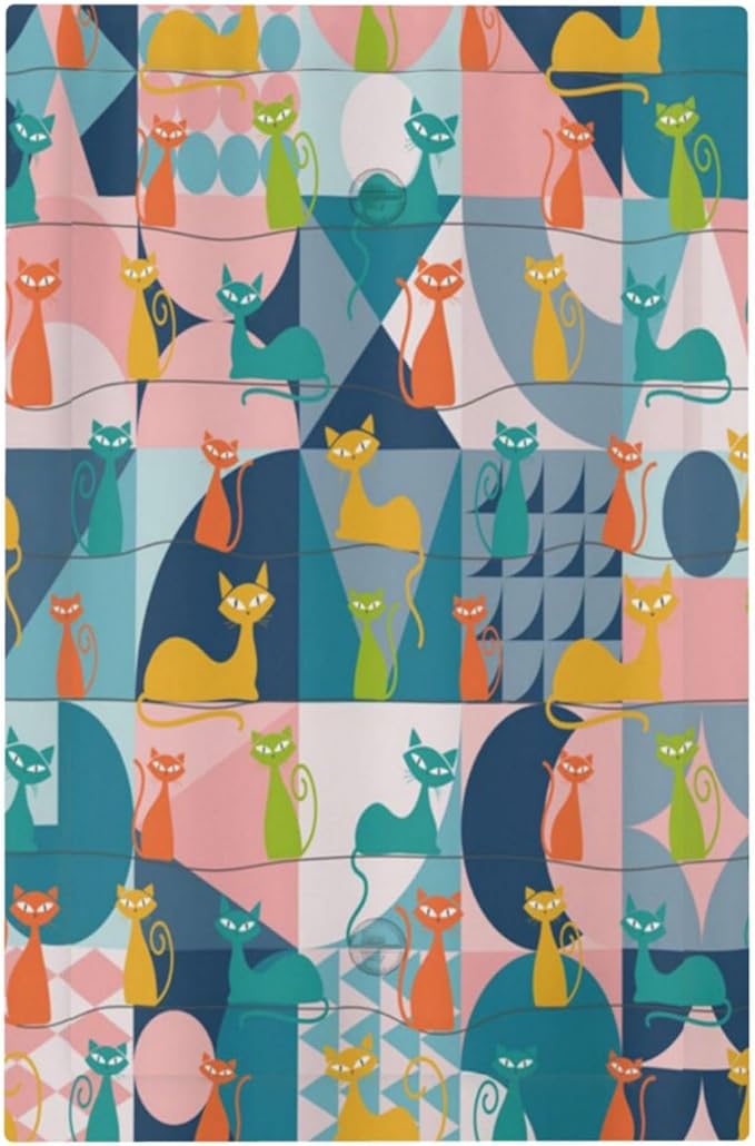 Mid Century Modern Atomic Cute Cats 1 Gang Light Switch Covers No Device Wall Plate Decorative Blank Switchplate Electrical Faceplate for Kidroom Nursery Bedroom Boyroom Decor