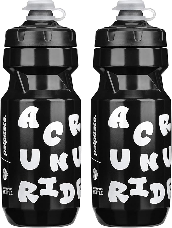 Bike Water Bottle 21oz Bicycle Water Bottle for 5hrs Insulation Sports Squeeze Water Bottle with Leakproof DesignFits Most Bike Cages (Black 21 * 2)