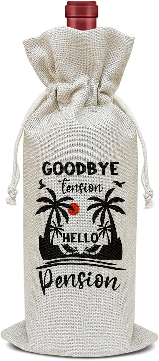 Retirement Wine Bag, Farewell Gifts Retirement Gifts for Women Men Coworkers Colleagues Grandma Grandpa, Party Favor Wine Champagne Gift Bag With Drawstring -17