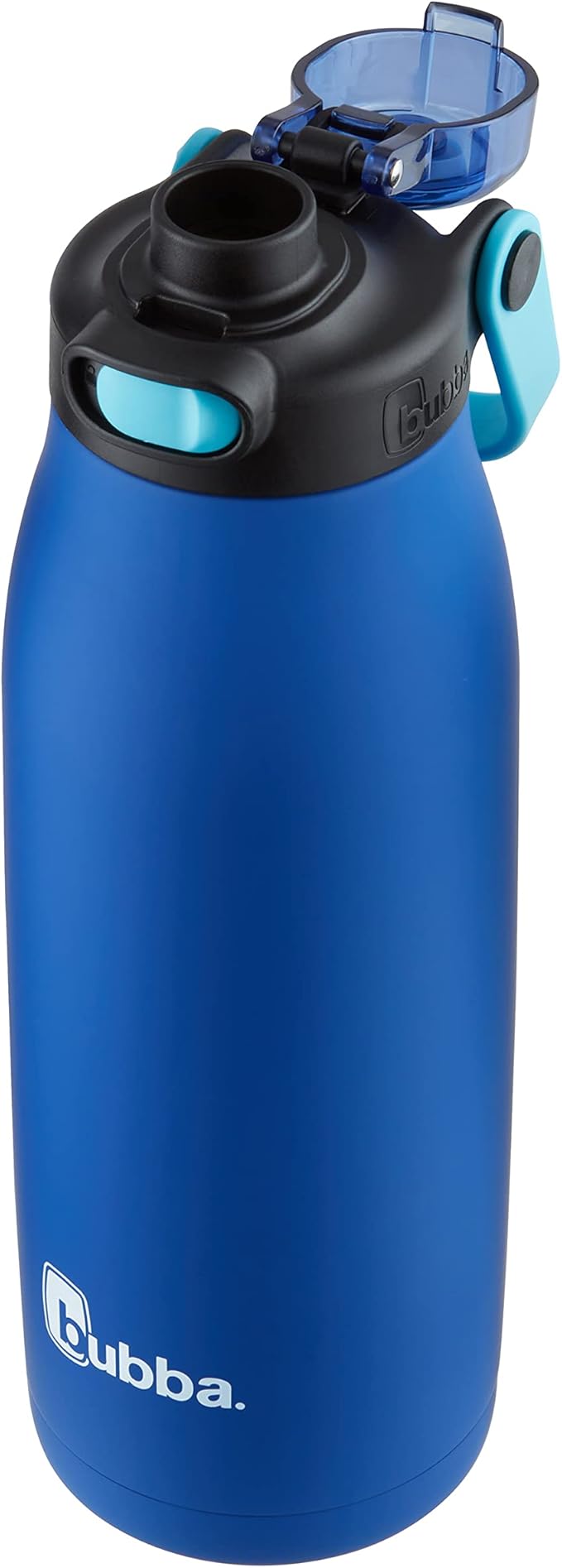 Bubba Radiant Stainless Steel Water Bottle with Push-Button Chug Lid 32oz., Cobalt Rubberized