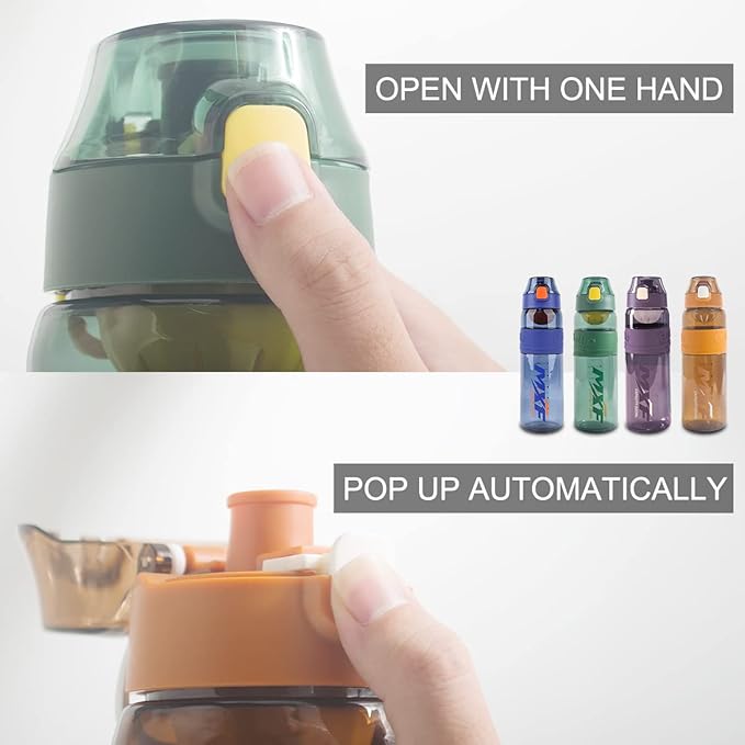 Water bottles,leak proof wide mouth water filter water bottles,Reusable 32 oz water bottles with filter,Safe Transparent plastic for school gym camping travel Blue