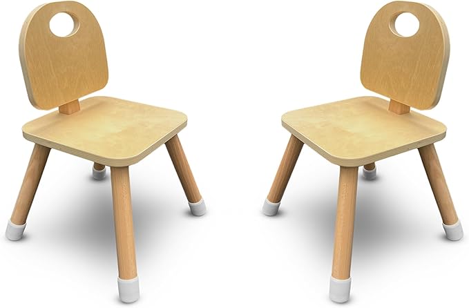 Set of 2 Wooden Kids Chairs for Home, Classroom, Preschool, Daycare, Playrooms (Ages 2+)