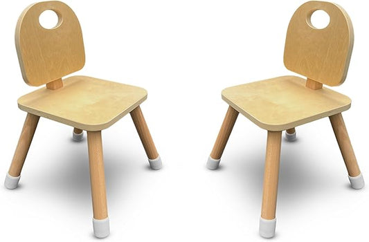 Set of 2 Wooden Kids Chairs for Home, Classroom, Preschool, Daycare, Playrooms (Ages 2+)