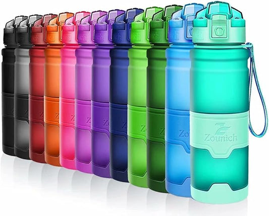 ZOUNICH Premium Sports Water Bottle 32 oz/1 Liter, 24 oz, 16 oz, 14 oz, BPA Free Tritan for Bike, Running, Gym, Fitness, Cycling