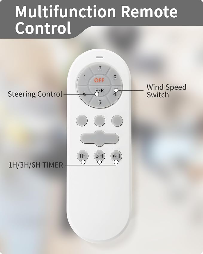 CACI Mall Ceiling Fans Without Lights - 52-Inch Flush Mount Ceiling Fan with 6 Speeds, 3 Timer Remote, Quiet Reversible DC Motor, and 5"/10"/25" Replacement Downrods (Black ABS Blades)