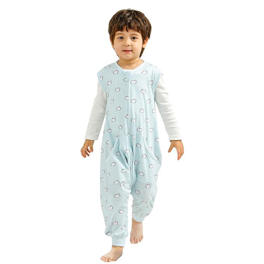 WONDAY Baby Toddler Sleep Sack, Sleep Sack 3t-5t, Sleep Sack Baby Wearable Blanket, Baby Sleep Sacks with Feet, Sleeveless Soft Sleep Sacks with Legs for Toddlers