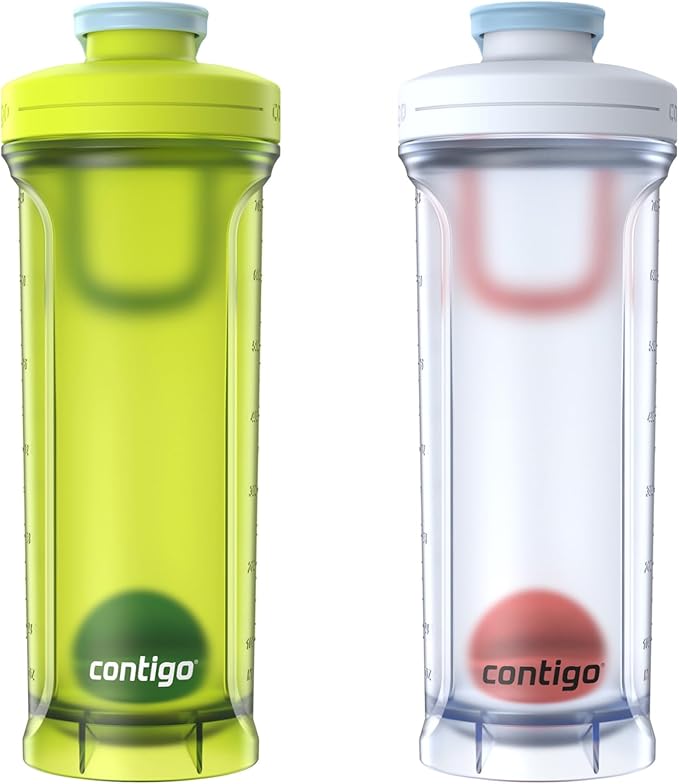 Contigo Shake & Go Fit 2.0 Water Bottle, 28 oz, Salt; Macaroon, 2-Pack