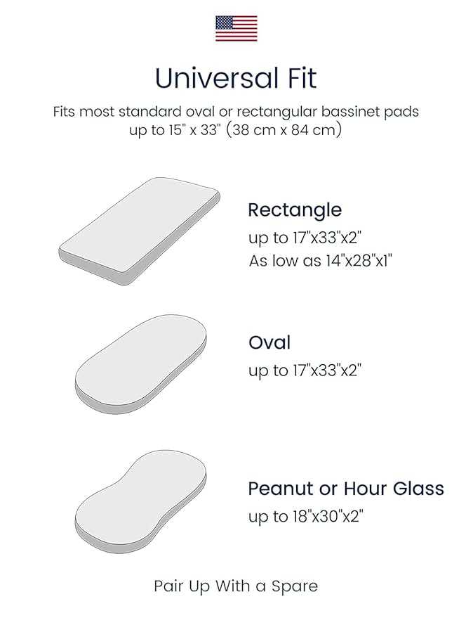 TotAha Premium Soft Bassinet Sheet for Boy Girl, Super Stretchy Jersey Knit Bassinet Fitted Sheet, Compatible with Halo, Maxi COSI, Mika Micky, SNOO, and Other Bassinet, 2 Pack (Rainbow)