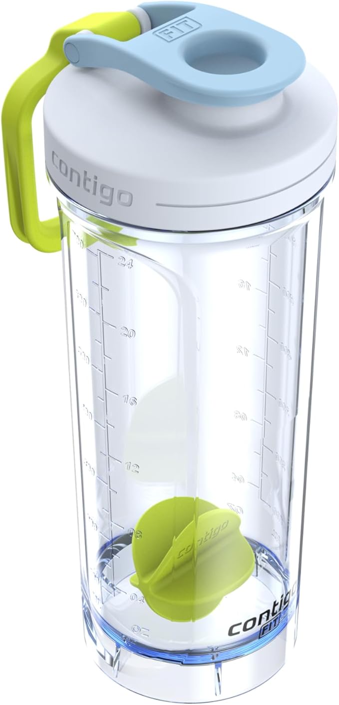 Contigo Shake & Go Shaker Bottle, 28oz, Single Pack, Salt/Macaroon