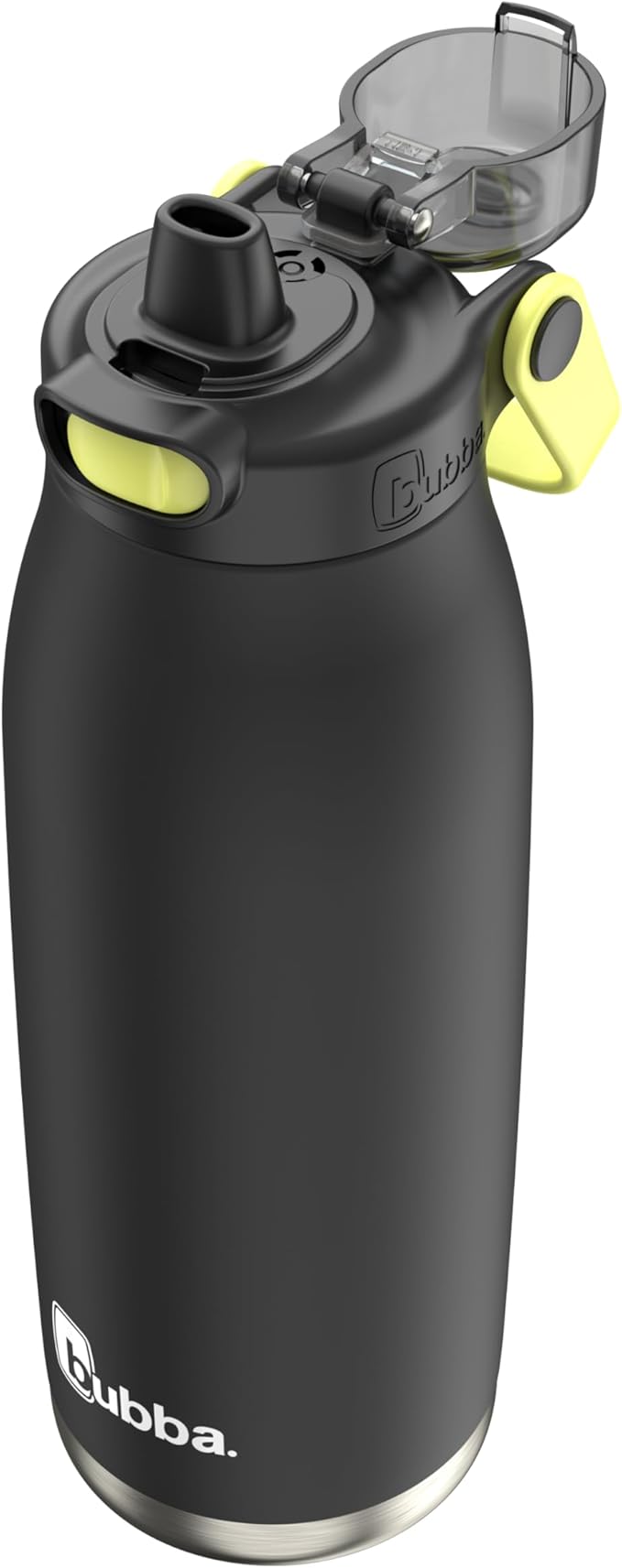 Bubba Radiant Stainless-Steel Water Bottle with Pop-Up Straw, 32oz, Rubberized Licorice