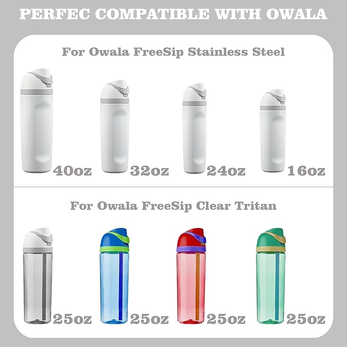 Moukiween Replacement Cap for Owala Freesip Bottle, One Button Water Bottle Top Lid Accessories Compatible with Owala Cup 16oz 24oz 32oz 40oz, BPA-Free, No Water Leakage, White