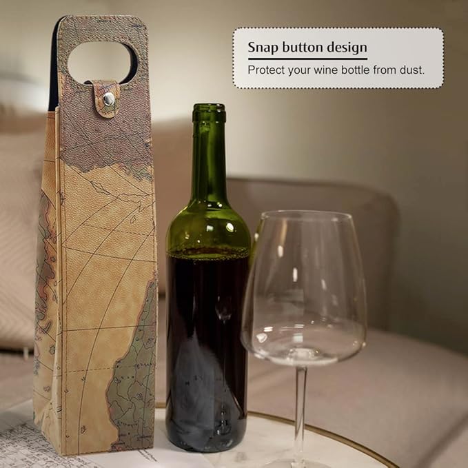 Single Bottle Wine Tote, Reusable Leather Wine Bag Tote, Single Bottle Wine Tote Bag, Crocodile Grain Wine Gift Bag for Picnic, Travel, Party, Birthday, Wedding, Restaurant (Yellow)