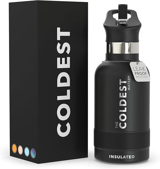 COLDEST Kids Water Bottle for School - 12 oz (Straw Lid), Insulated Stainless Steel Reusable Leak-Proof for Girls, Boys