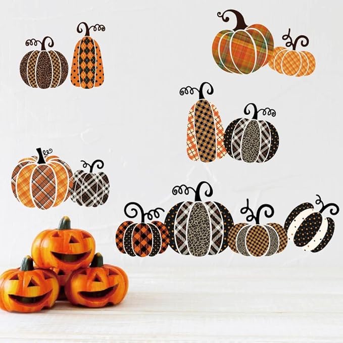 SUPERDANT Halloween Wall Stickers Polka Dot Pumpkin Wall Decals Textured Pumpkin Wall Sticker Halloween Stickers for Kids Halloween Window Decoration for Halloween Party Decorations