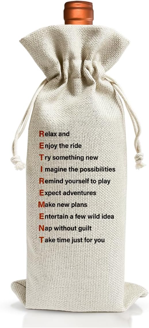Retirement Idea Wine Bag For Teacher Coworker Employees Friend Colleagues Nurse Doctors Boss, Goodbye Farewell Leaving Gifts For Best Friend, Happy Retirement Party Decorations