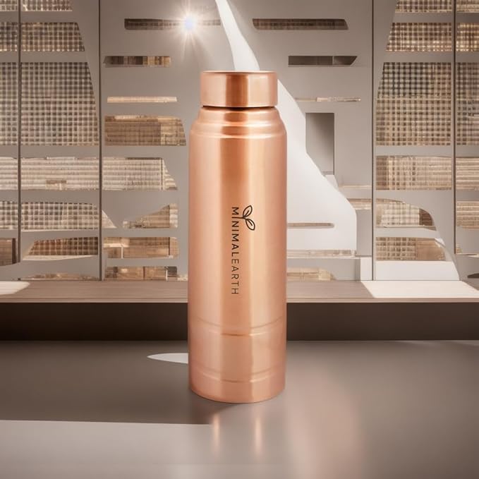 Classic Copper Water Bottle for Drinking, Leak-Proof Design, Made With Solid Copper Material, Elegant & Durable, Ideal for Gym, Office, Travel - 950 ML (32 oz)